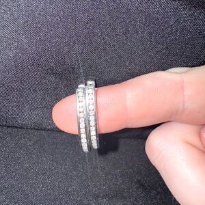 Sterling silver, real diamond earrings.